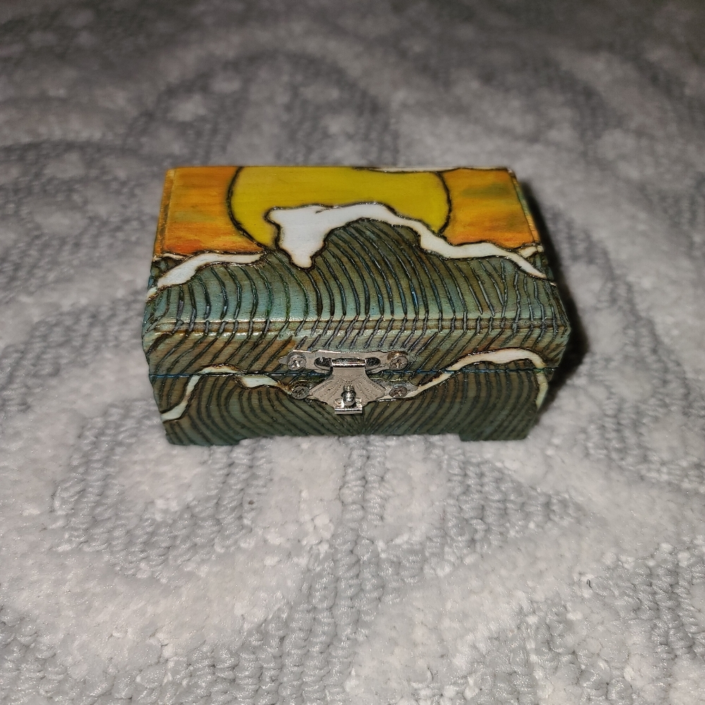 CK Crafts Small Handcrafted Woodburned box